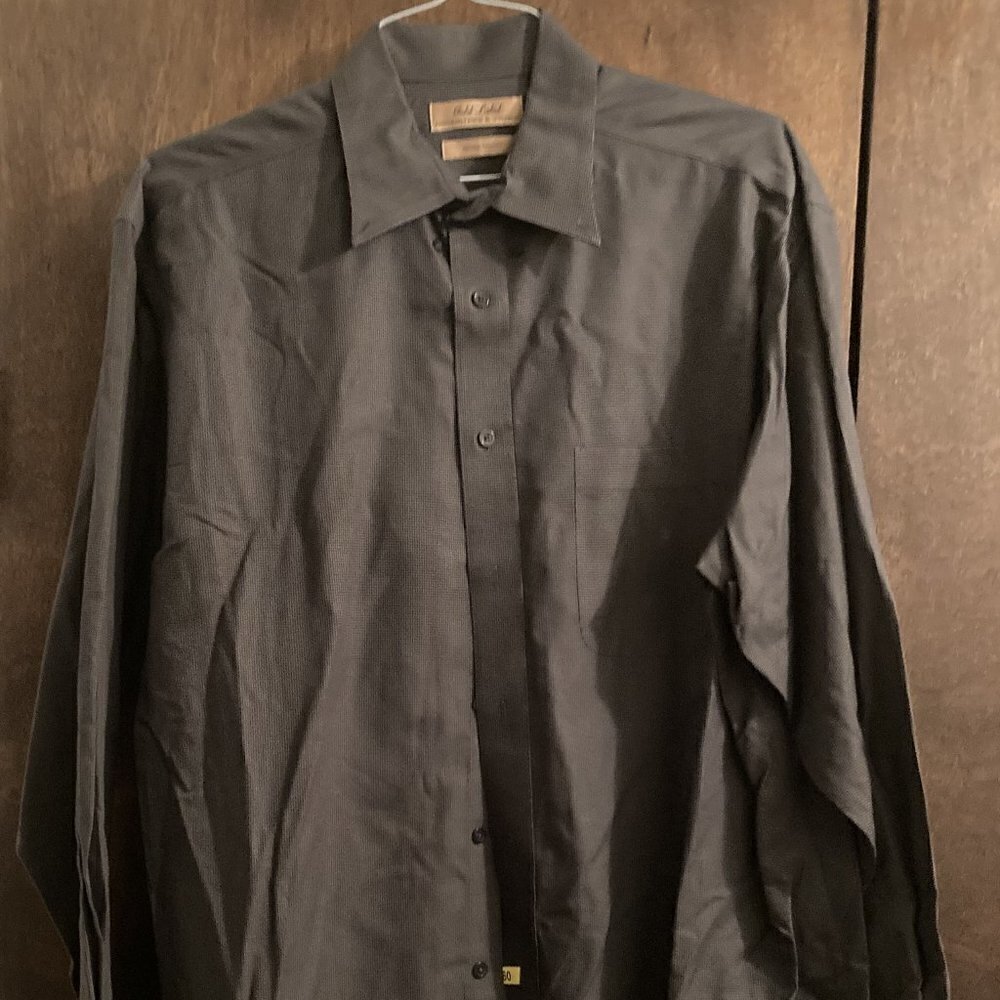 Roundtree & York Gold Label grey checkered shirt sz L